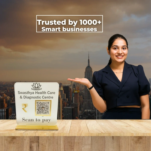 1 QR NFC Enabled Countertop Standee for Shops, Cafes, Clinics & Offices