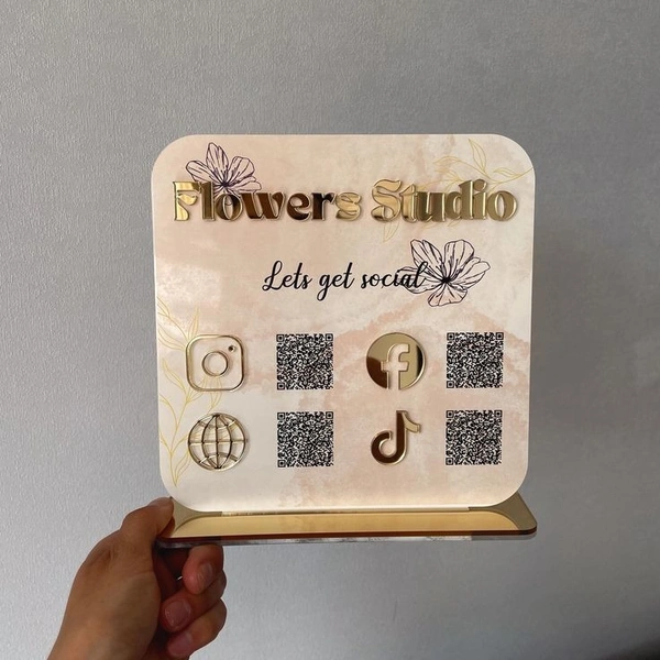 QR code Business Social Media Sign | Payment Sign | Custom Logo Sign