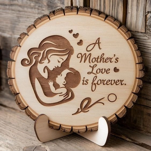 "Eternal Love" Laser Engraved Wooden Log Slice
