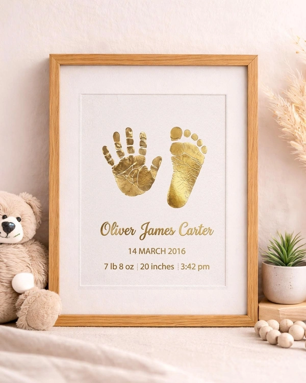 Golden Foil Baby Keepsake A4 size