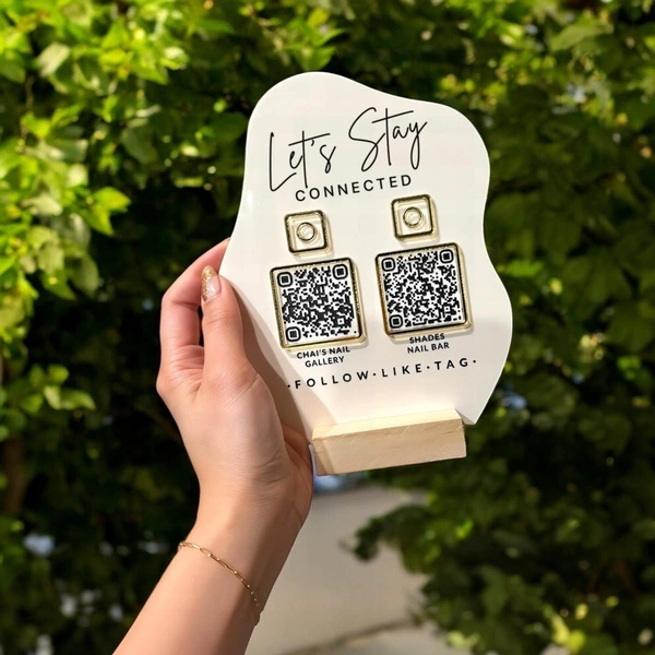 Multi QR code Business Social Media Sign | Payment Sign | Custom Logo Sign |