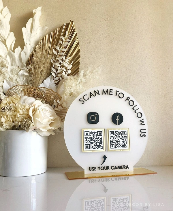 QR code Business Social Media Sign | Payment Sign | Custom Logo Sign