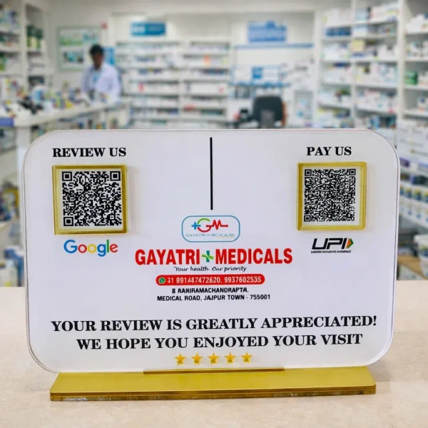 2 QR NFC Enabled Digital White Standee for Cafes & Restaurents