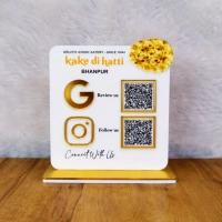 2 QR NFC Enabled Chapati Cutout White Colour Standee For Dhaba and Restaurant