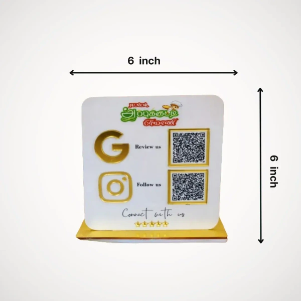 2 QR NFC Enabled Digital White Standee for Cafes & Restaurents