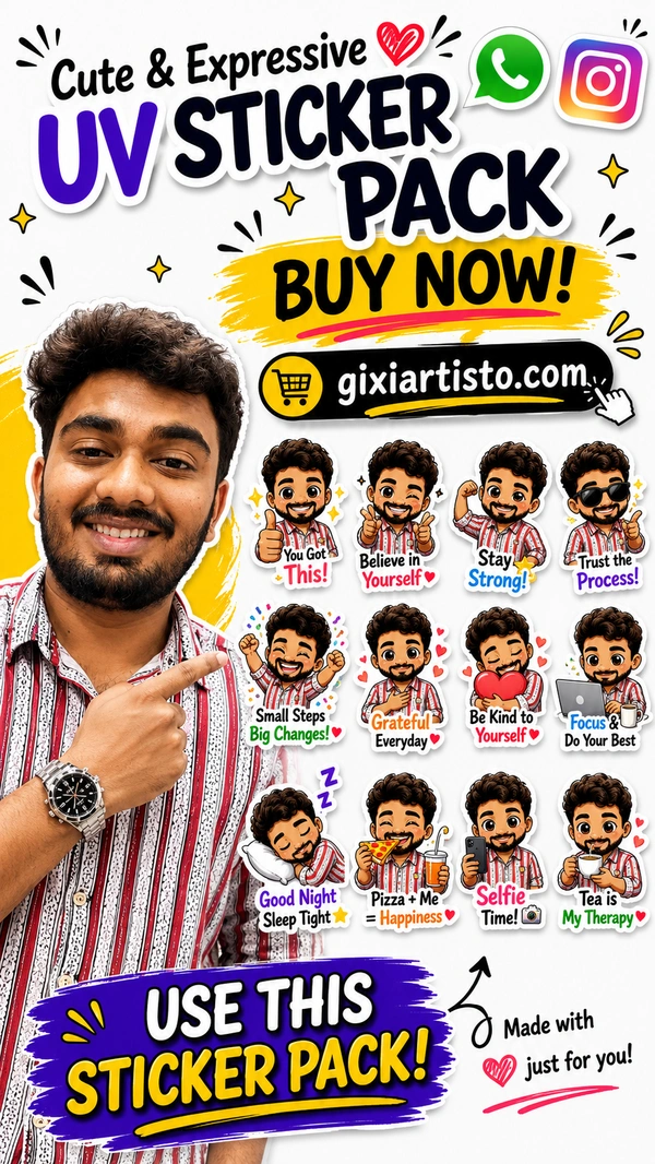  BUY 1 GET 1 FREE – Custom Sticker Pack | UV DTF Stickers 