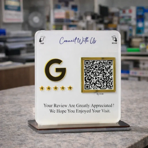 1 QR NFC Enabled Standee for Dental Clinic |White Colur Standee