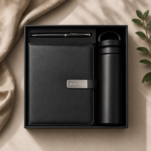 D HANDLE BOTTLE, BALL PEN & 190PGS HARDBOUND MAGNETIC CLIP DIARY | DPB17