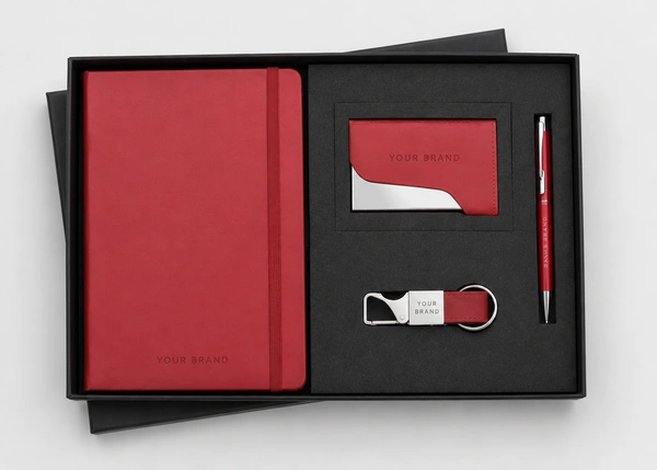 CARD HOLDER, BOTTLE OPENER KEYCHAIN, BALL PEN & 160PGS HARDBOUND DIARY | DPCK06