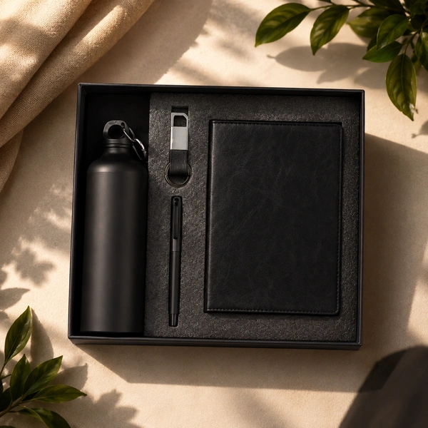 BALL PEN, HOOK KEYCHAIN, SIPPER BOTTLE & 190PGS HARDBOUND DIARY | DPKB07