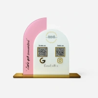 2 QR NFC Enabled Custom Shape Standee for Shops and Clothing Store