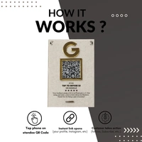 1 QR NFC Enabled 4x6 Frosted Premium Standee for Dental Clinic | Salon & Spa