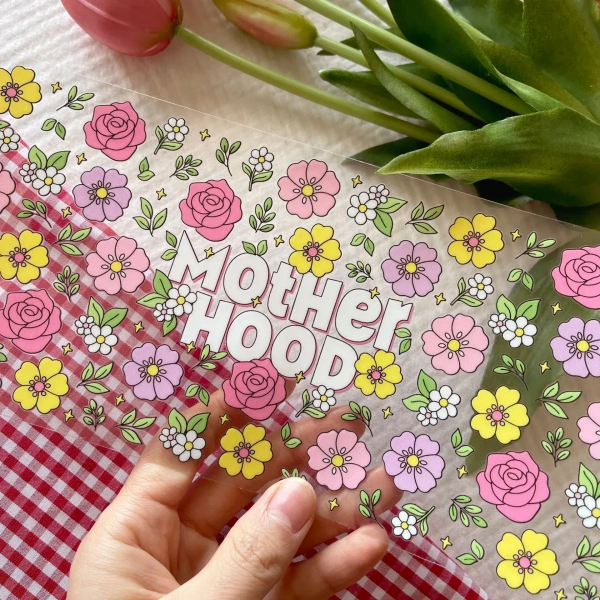 Motherhood Floral UV DTF Sticker A5 Sheet | Ready to Print Design