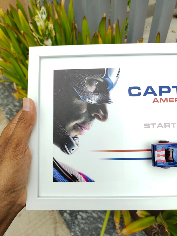 Marvel Cars Caption America Die-Cast Frame | Premium Display