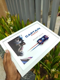 Marvel Cars Caption America Die-Cast Frame | Premium Display