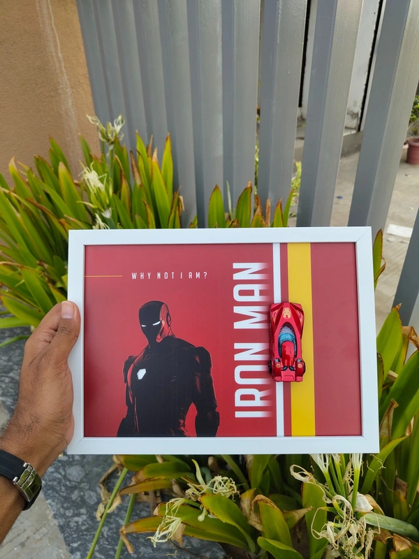Marvel Cars Iron Man Die-Cast Frame | Premium Display