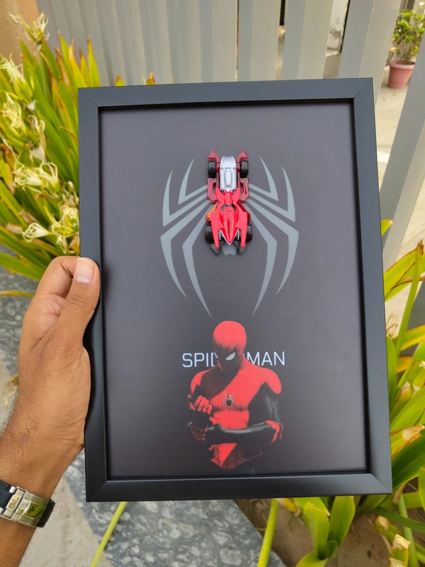 Marvel Cars SpiderMan Die-Cast Frame | Premium Display