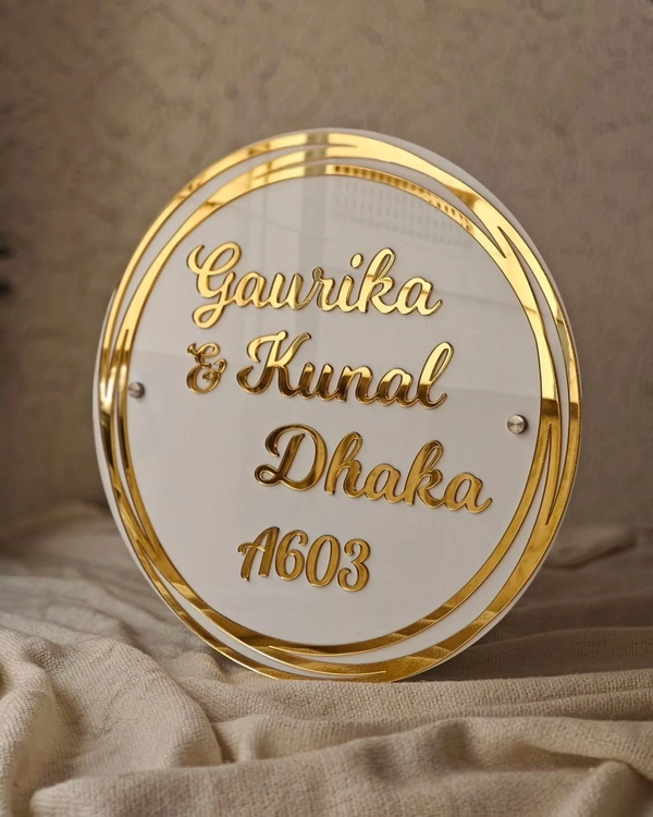 Round Name Plate Design – Stylish & Customizable | Shop Now