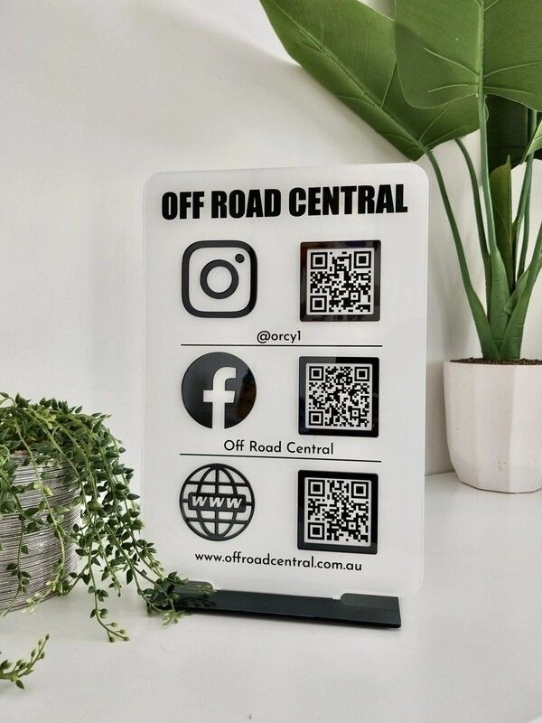 QR code Business Social Media Sign | Payment Sign | Custom Logo Sign
