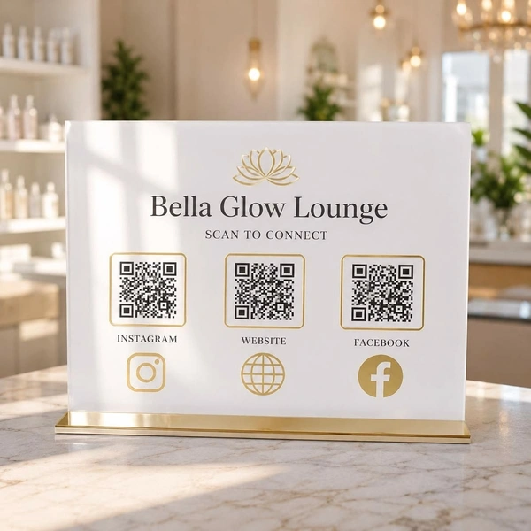 QR code Business Social Media Sign | Payment Sign | Custom Logo Sign