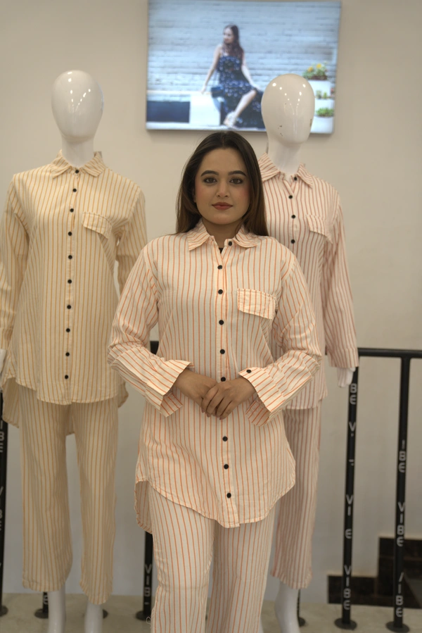 Cream Stripe Co-Ord Set