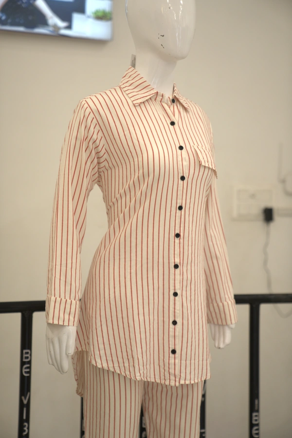 Cream Stripe Co-Ord Set