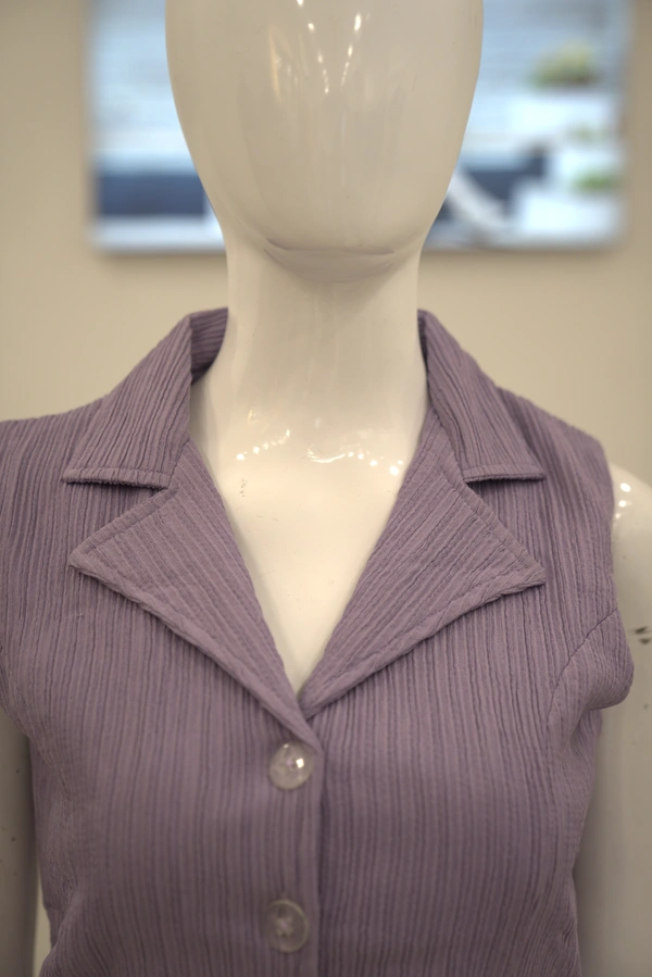 Lavender Ribbed Sleeveless Co-Ord Set