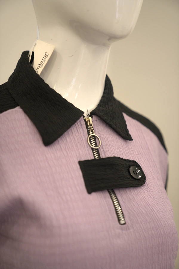 Lilac & Black Colour Block Co-Ord Set