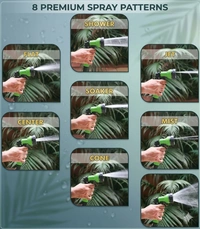 Adjustable 8 Pattern Water Spray Nozzle - Everglade