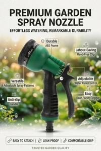Adjustable 8 Pattern Water Spray Nozzle - Everglade