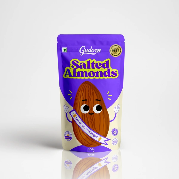 Roasted Salted Almonds | 100% California Badam | Zero Oil | High in Protein & Fiber 