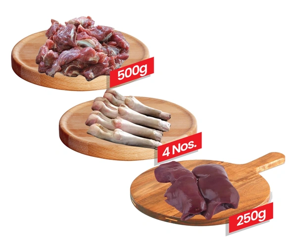Mutton Curry Cut  500g + Paya 4 No's + Liver 250g