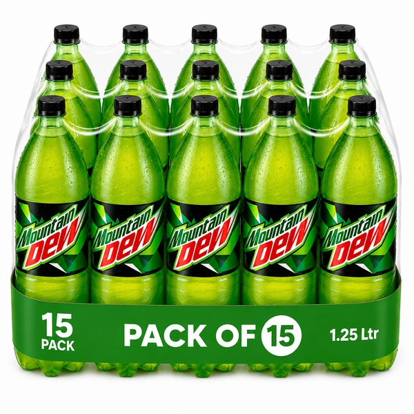 Mountain Dew 1.25 L Soft Drink Pet Bottle (Pack of 15)