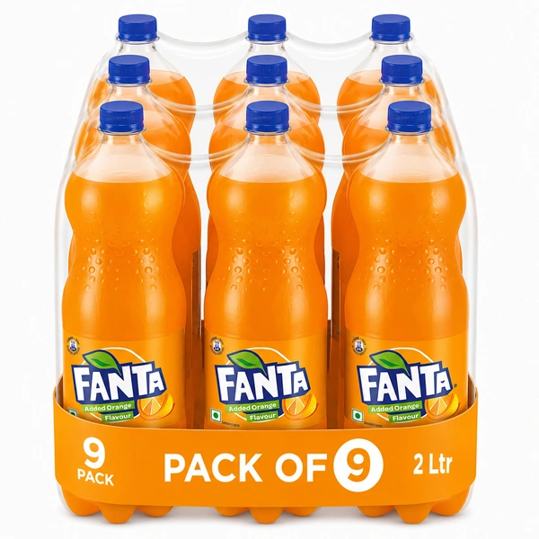 Fanta 2 L Soft Drink Pet Bottle (Pack of 9)