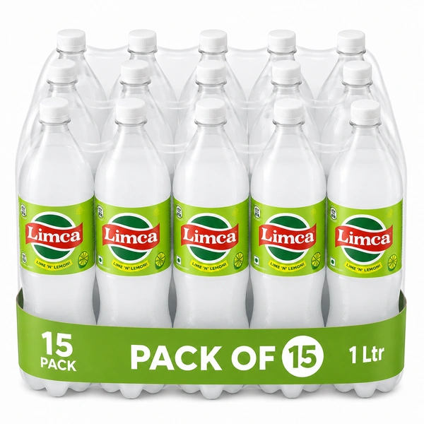 Limca 1 L Soft Drink Pet Bottle (Pack of 15)