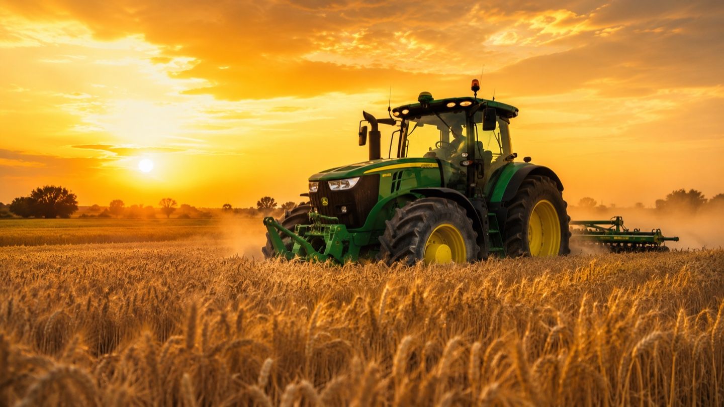 Tractor in field