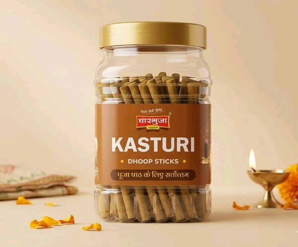 Charbhuja Kasturi Premium Dhoop Sticks (Value Jar Pack) 200g