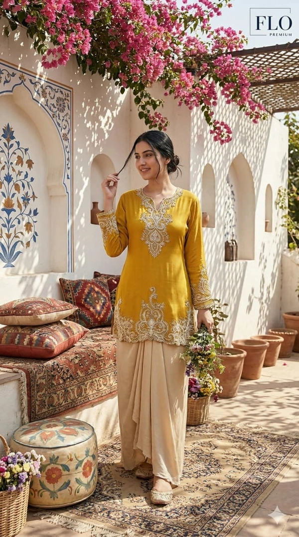 Noorah Embroidered Dhoti Set