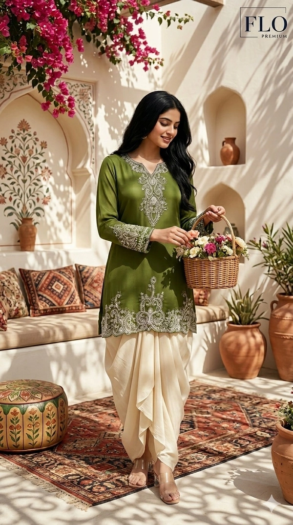 Noorah Embroidered Dhoti Set