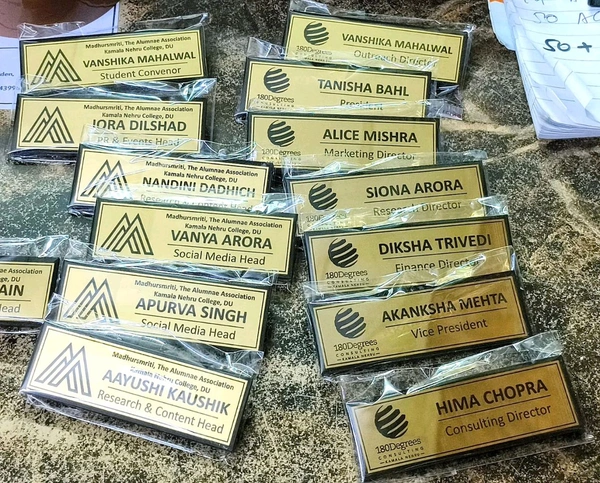 Acrylic High Glow Badges Golden or Silver