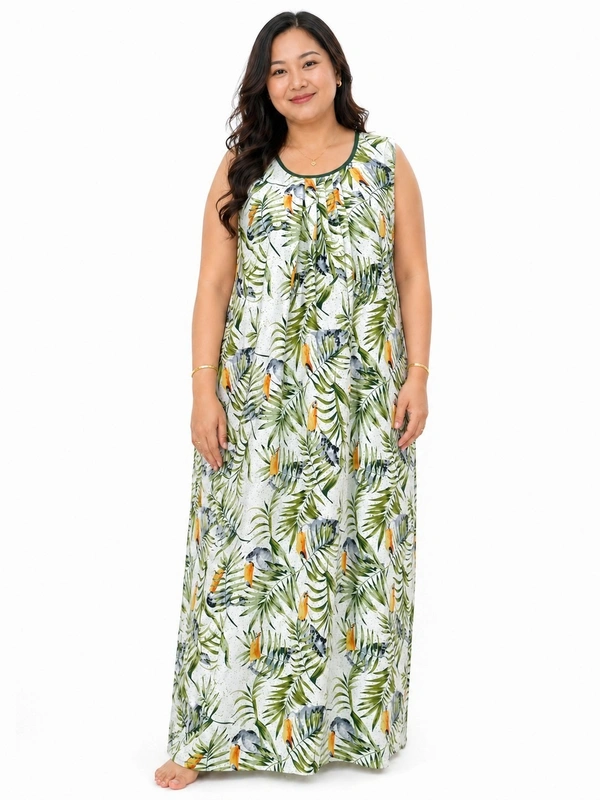 Manvicare Plus Size Rayon Fabric Sleeveless Nighties Maxi Nightdress Nightgown for Women and Girls - 3XL