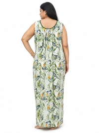 Manvicare Plus Size Rayon Fabric Sleeveless Nighties Maxi Nightdress Nightgown for Women and Girls - 3XL