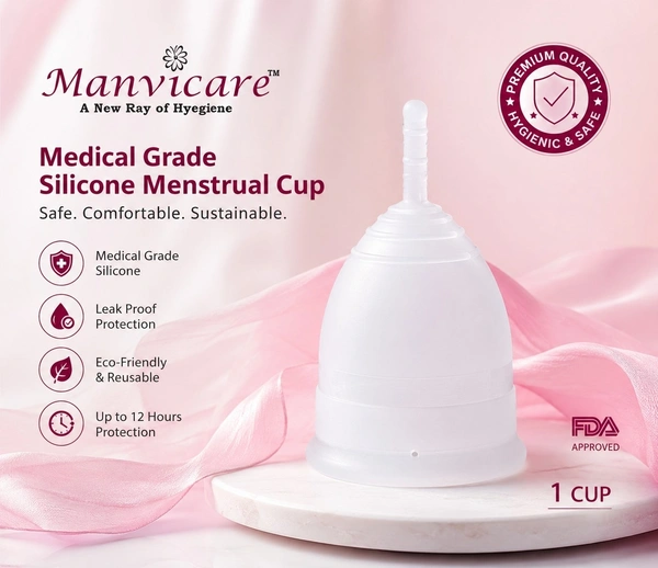 Manvicare Medical Grade Silicone Menstrual Cups - Large