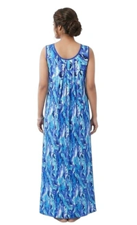 Manvicare Plus Size Rayon Fabric Sleeveless Nighties Maxi Nightdress Nightgown for Women and Girls - 1 Nighty - L
