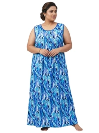Manvicare Plus Size Rayon Fabric Sleeveless Nighties Maxi Nightdress Nightgown for Women and Girls - 1 Nighty - L