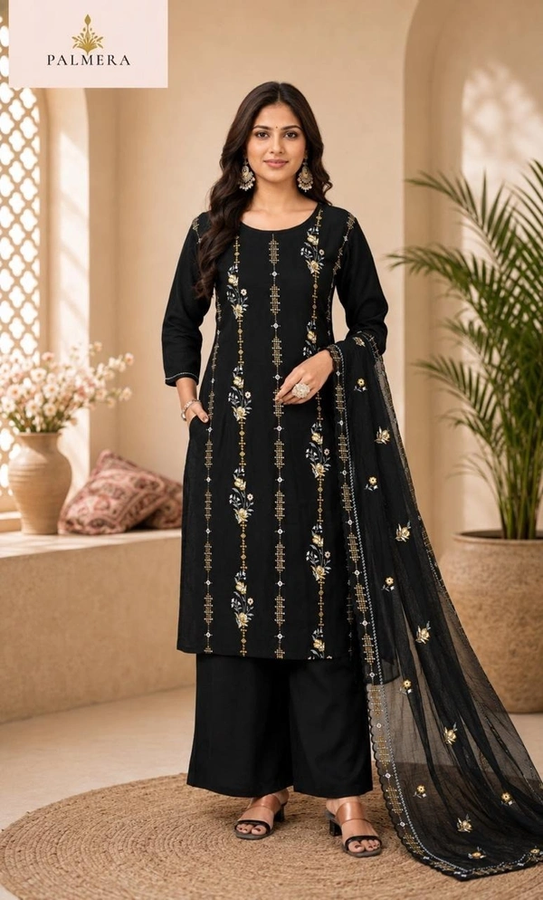 Design Black Printed Kurta Set with Dupatta - M,L,XL,2XL, 3XL, Black