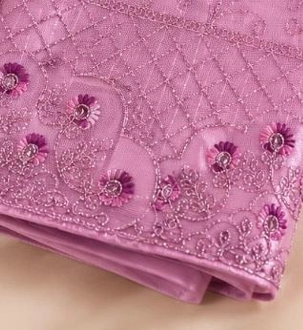 SOFT BLUSH PINK FLORAL DESIGNER LEHANGA - Blush Pink