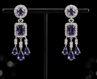 ELEGANT AMERICAN DIAMOND NECKLACE SET - Purple