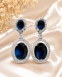 ELEGANT AMERICAN DIAMOND EARINGS - Purple, Mint Blue,Green