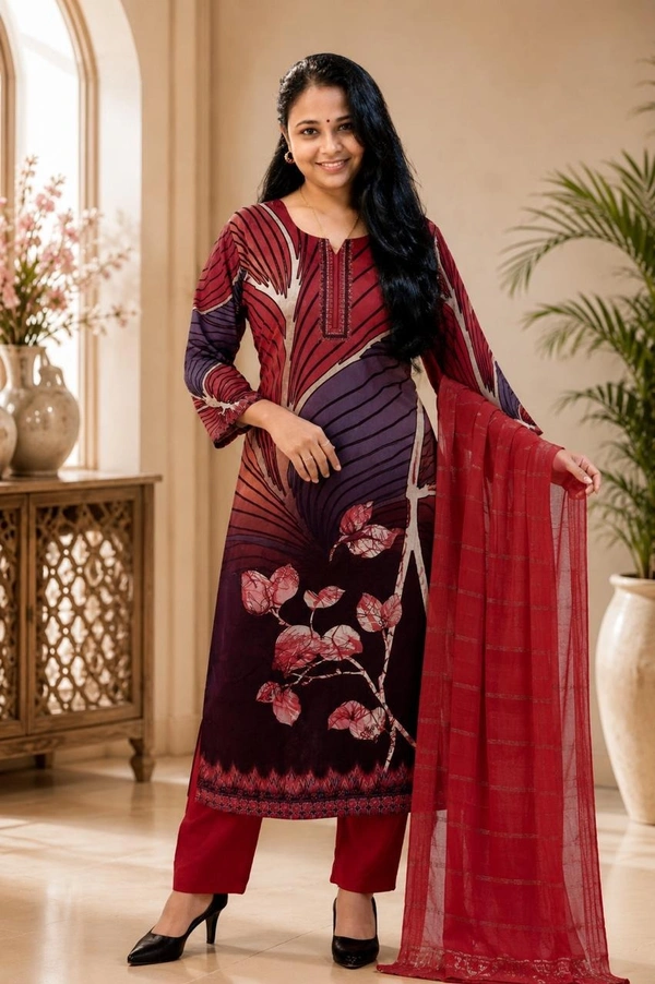 Floral Printed Kurta set With Dupatta In Different Colors - XL, Different Colors